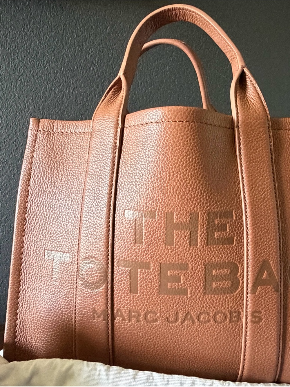 Marc Jacobs Brown Pebbled Leather Messenger Tote